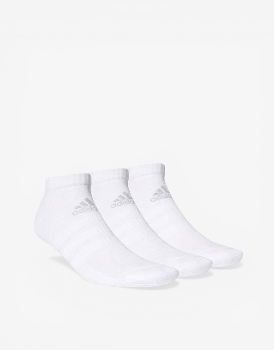 ADIDAS 3 Packs Cushioned Low-Cut Socks White