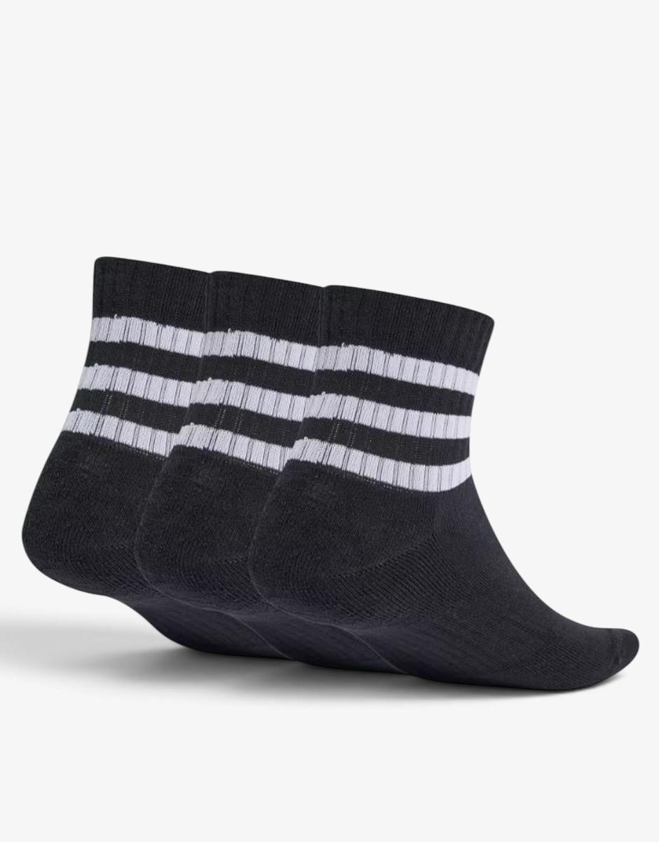 ADIDAS 3 Packs Cushioned Sportswear 3-Stripes Black