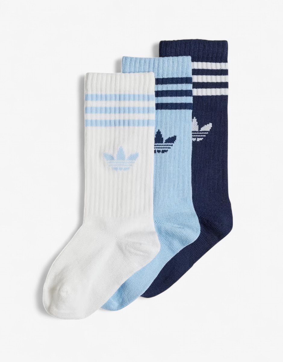 ADIDAS 3-Packs Originals Crew Socks Blue/White