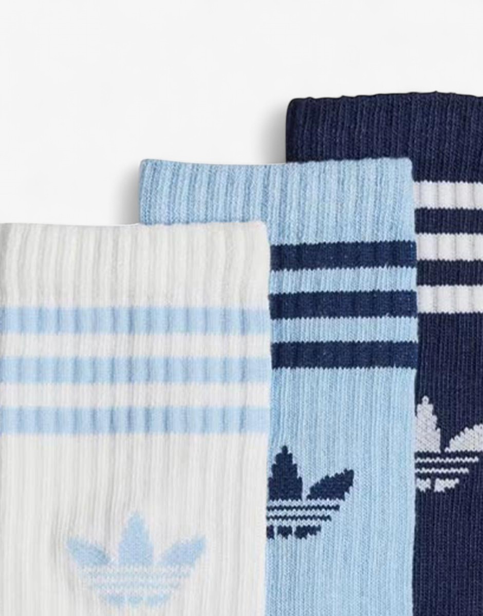 ADIDAS 3-Packs Originals Crew Socks Blue/White