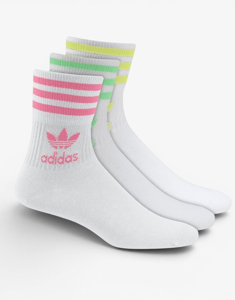 ADIDAS 3 Packs Originals Mid Cut Crew Socks White
