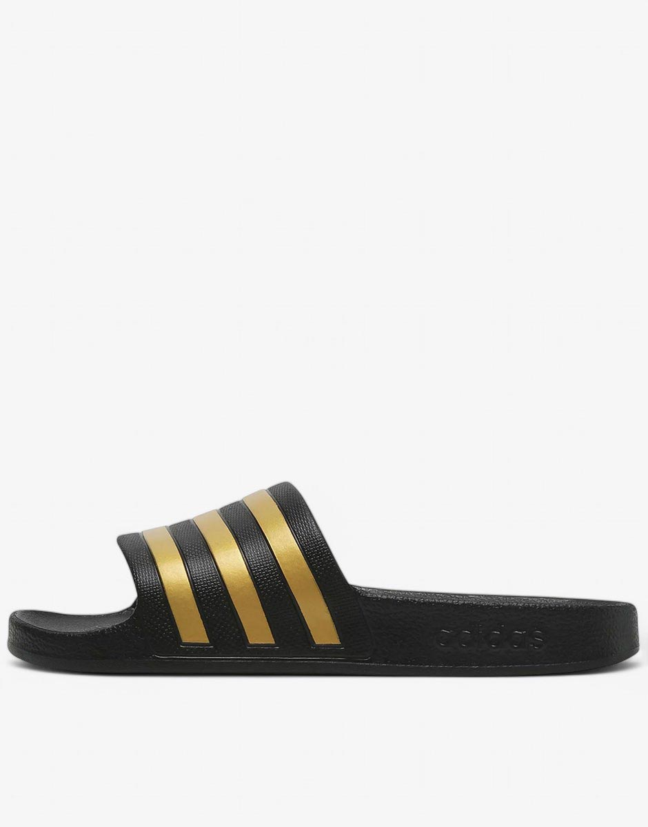 ADIDAS Adilette Aqua Slides Black/Gold