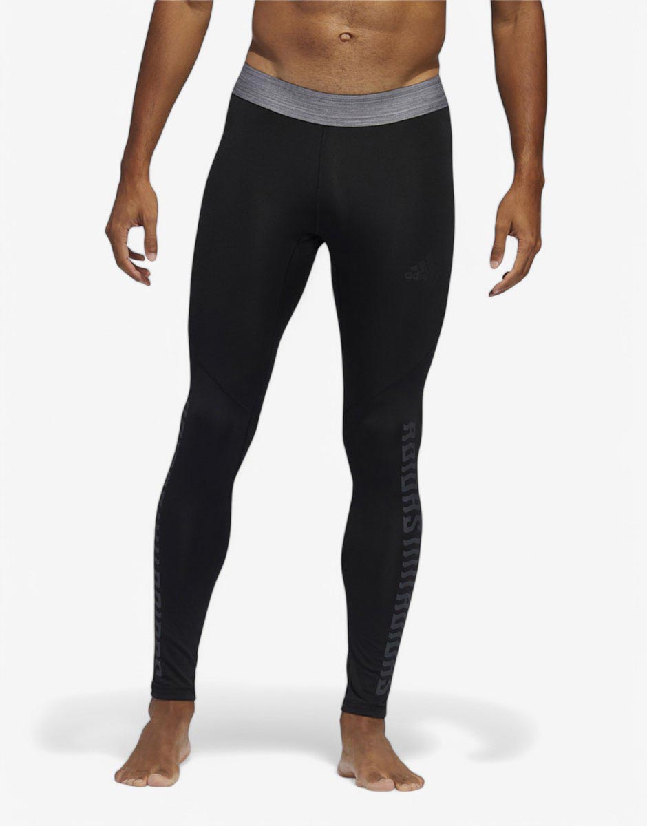 ADIDAS Alphaskin Graphic Long Training Leggings Black