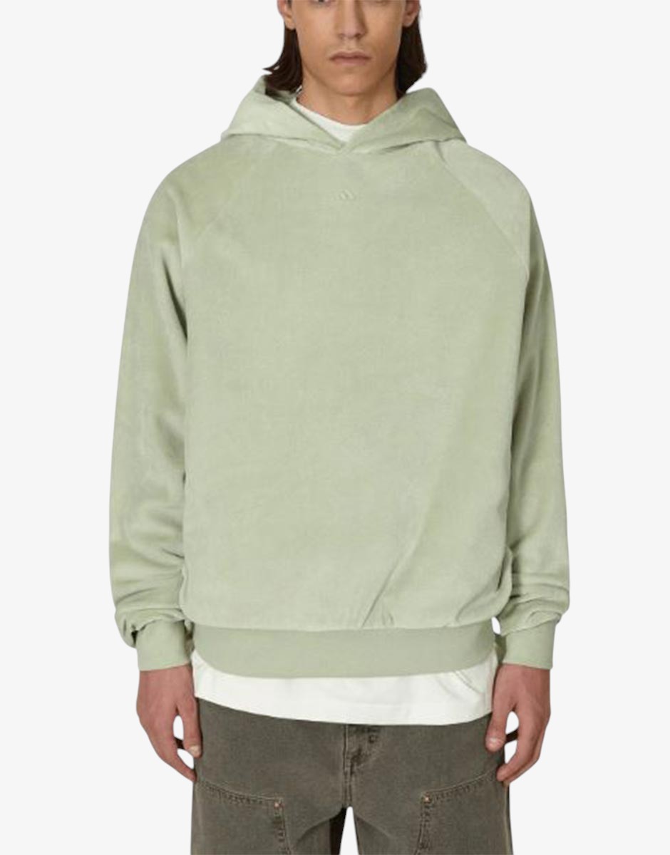 ADIDAS Basketball Velour Hoodie Halo Green