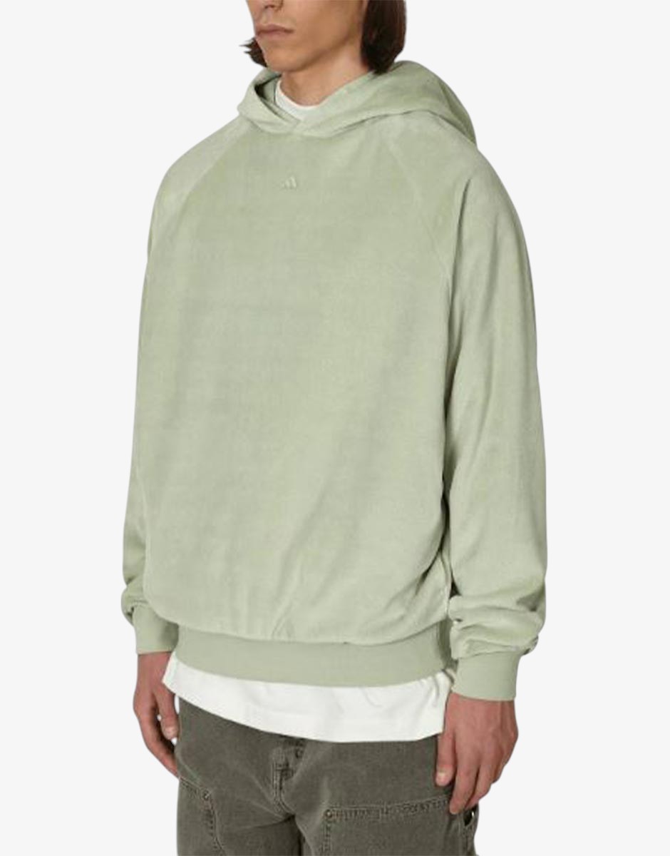 ADIDAS Basketball Velour Hoodie Halo Green