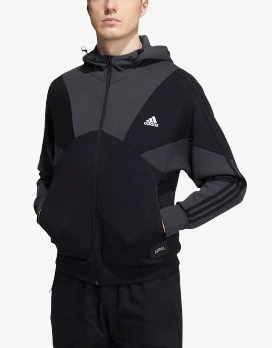 ADIDAS Casual Sports Hooded Splicing Black · HE7469 · размер M