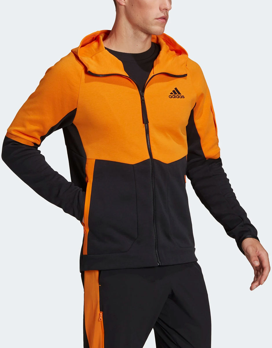 ADIDAS Designed For Gameday Full-Zip Hoodie Orange/Black