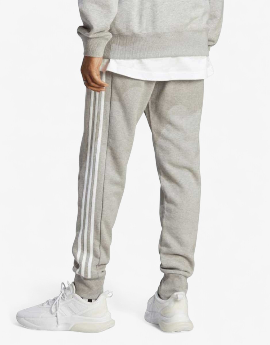 ADIDAS Essentials French Terry Tapered Cuff 3-Stripes Pants Grey