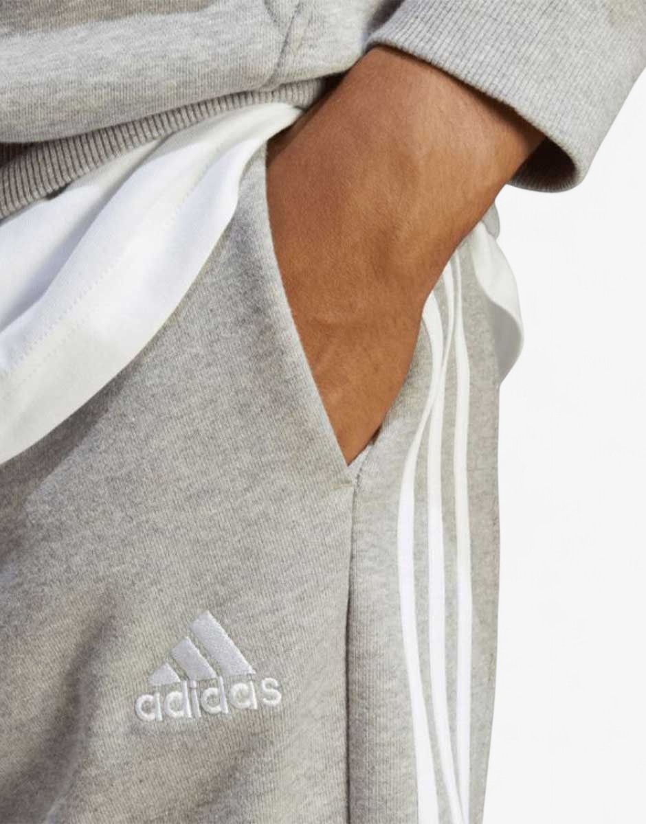 ADIDAS Essentials French Terry Tapered Cuff 3-Stripes Pants Grey