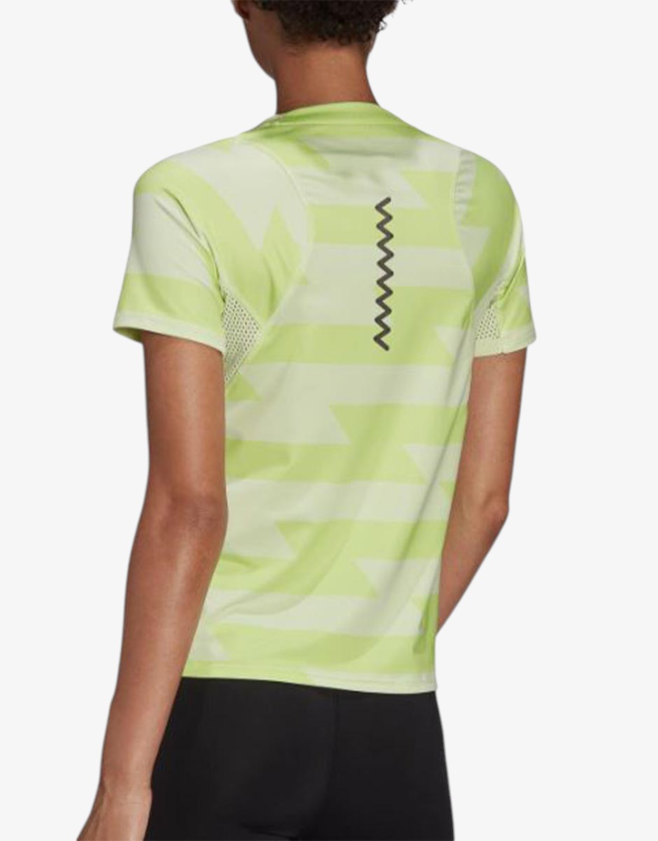 ADIDAS Fast Allover Print Tee Green/White