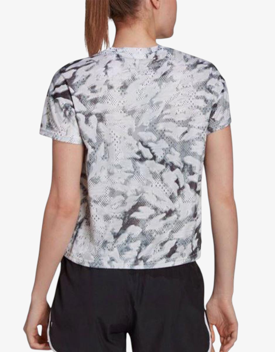 ADIDAS Fast Split All Over Print Tee Grey