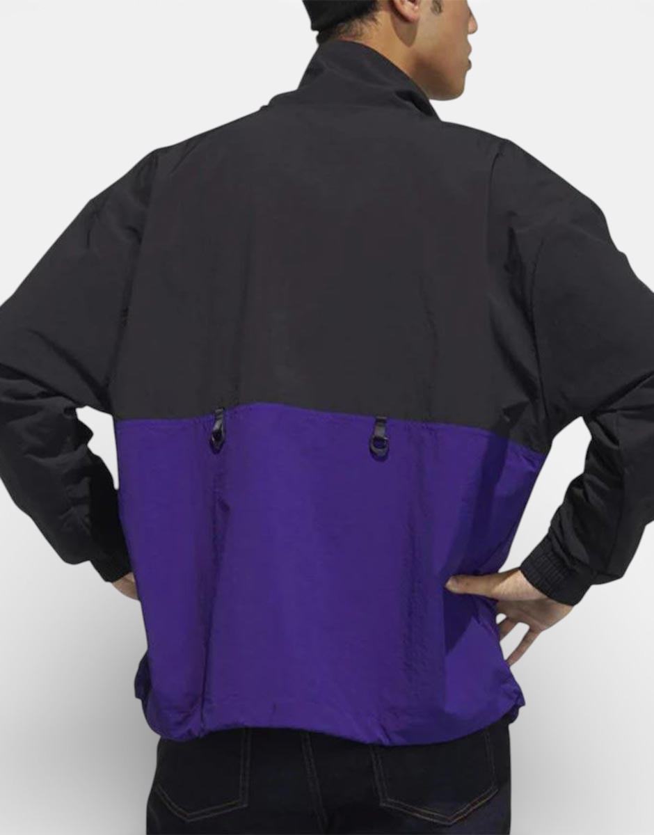 ADIDAS Half Zip Windbreaker Jacket Black/Purple