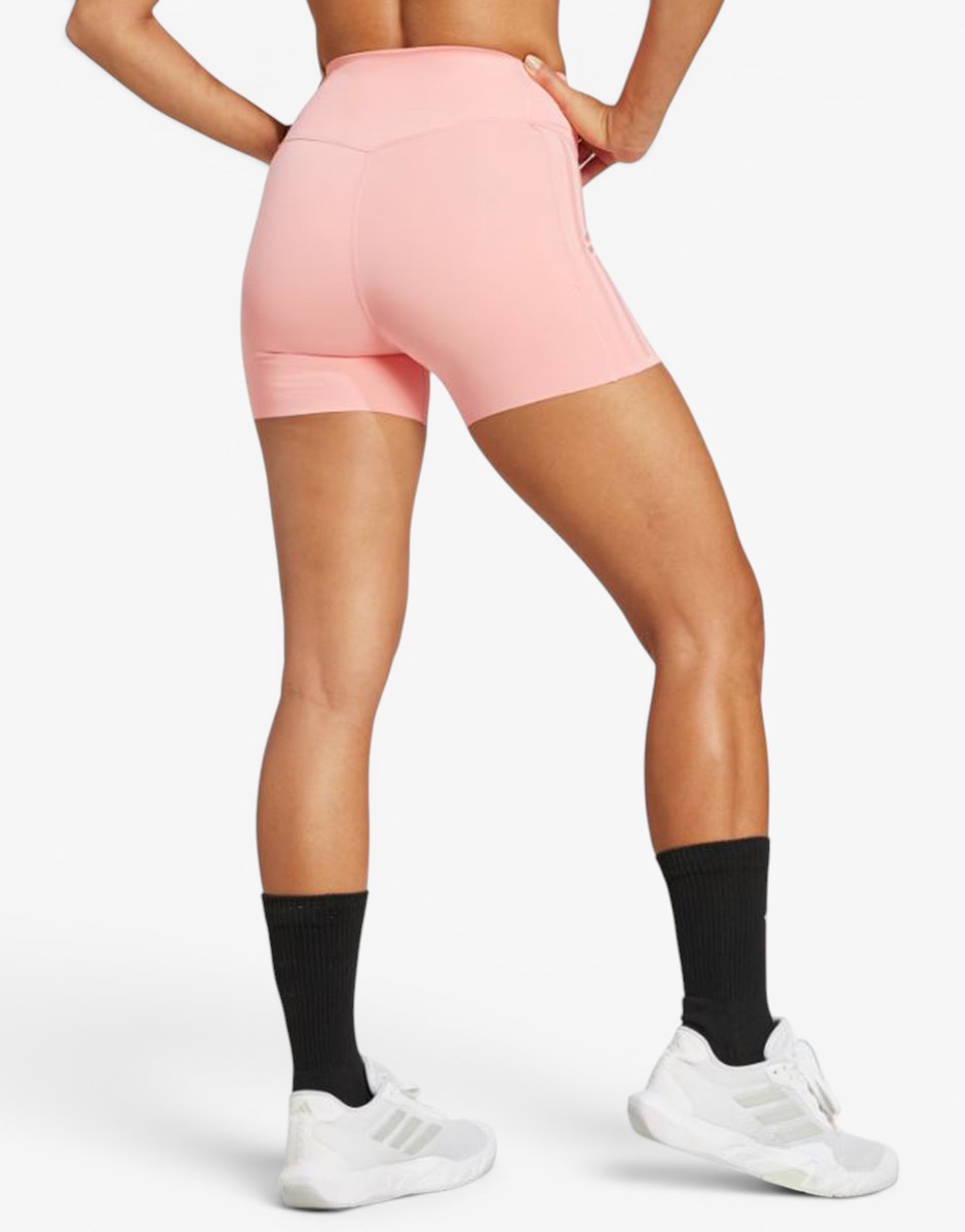 ADIDAS Optimé 4-Inch Raw Cut Hem Leggings Pink