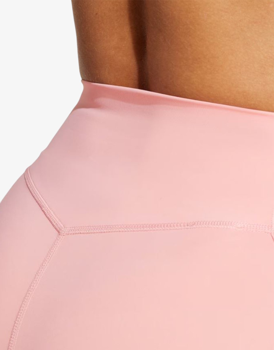 ADIDAS Optimé 4-Inch Raw Cut Hem Leggings Pink