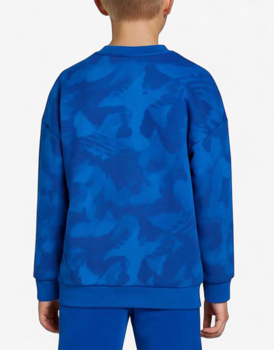ADIDAS Originals All Over Print Crewneck Sweatshirt Blue
