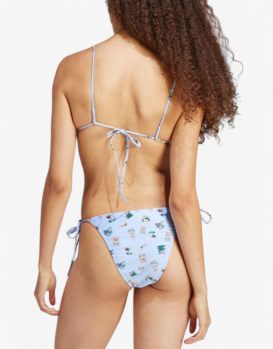 Adidas Originals Coney Island 2 Pieces Allover Print Swimsuit Blue