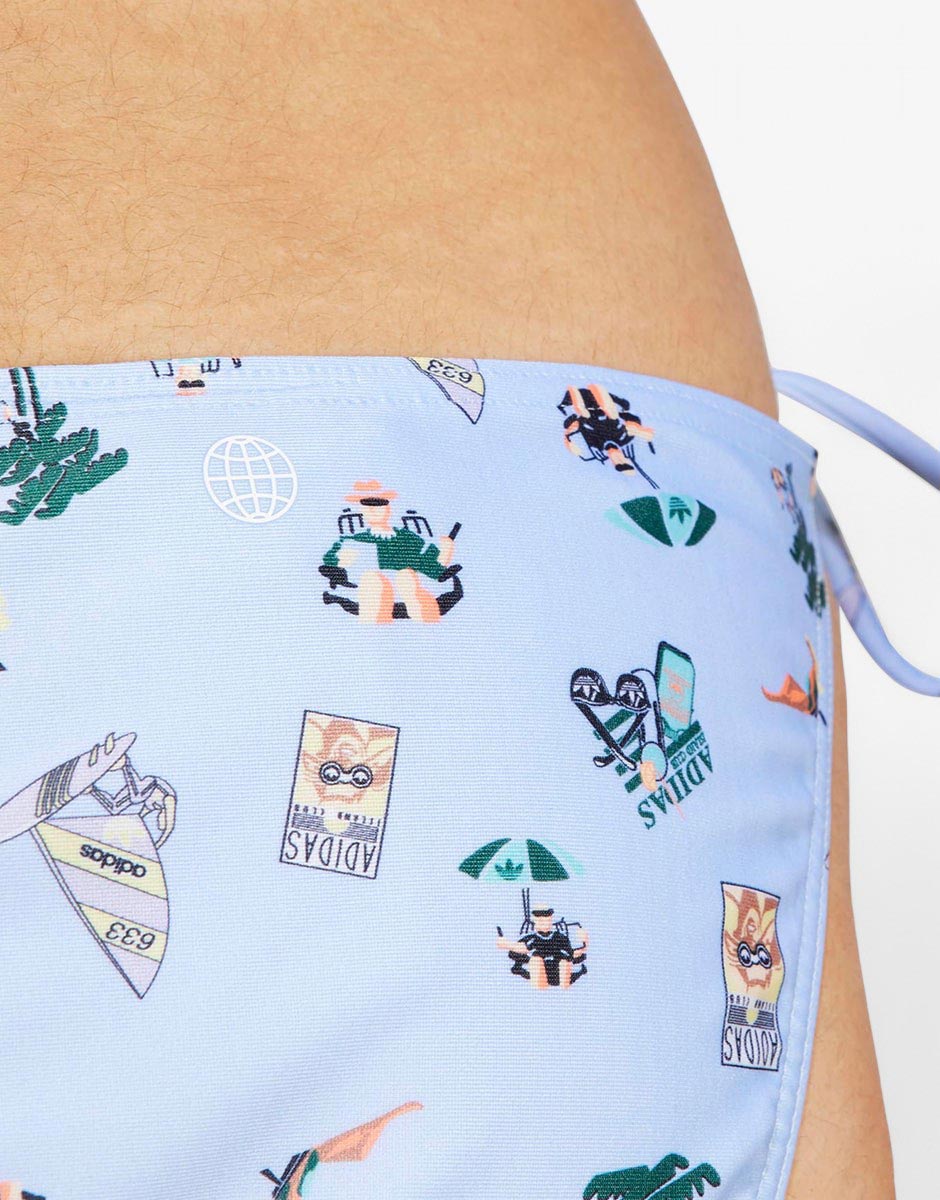 Adidas Originals Coney Island 2 Pieces Allover Print Swimsuit Blue