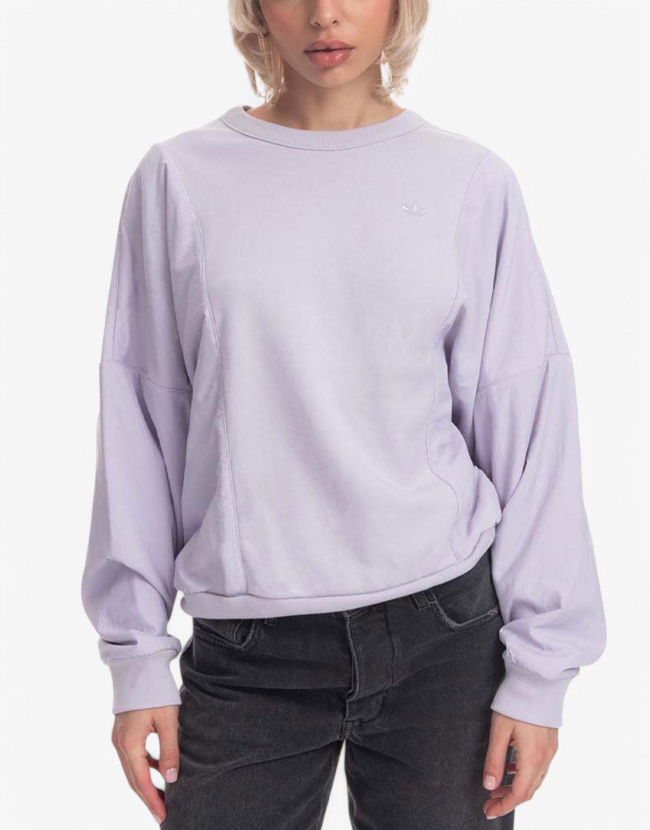 ADIDAS Originals Embroidered Logo Crew Neck Sweatshirt Purple