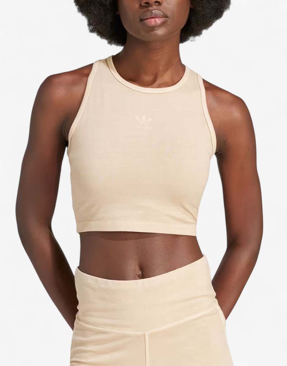 Adidas Originals Essentials+ Crop Tank Top Beige