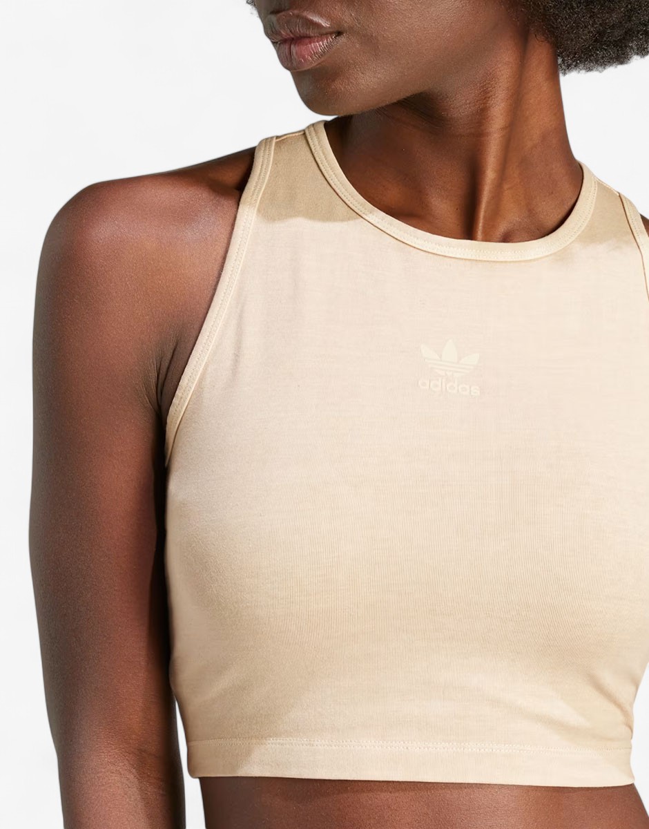 Adidas Originals Essentials+ Crop Tank Top Beige