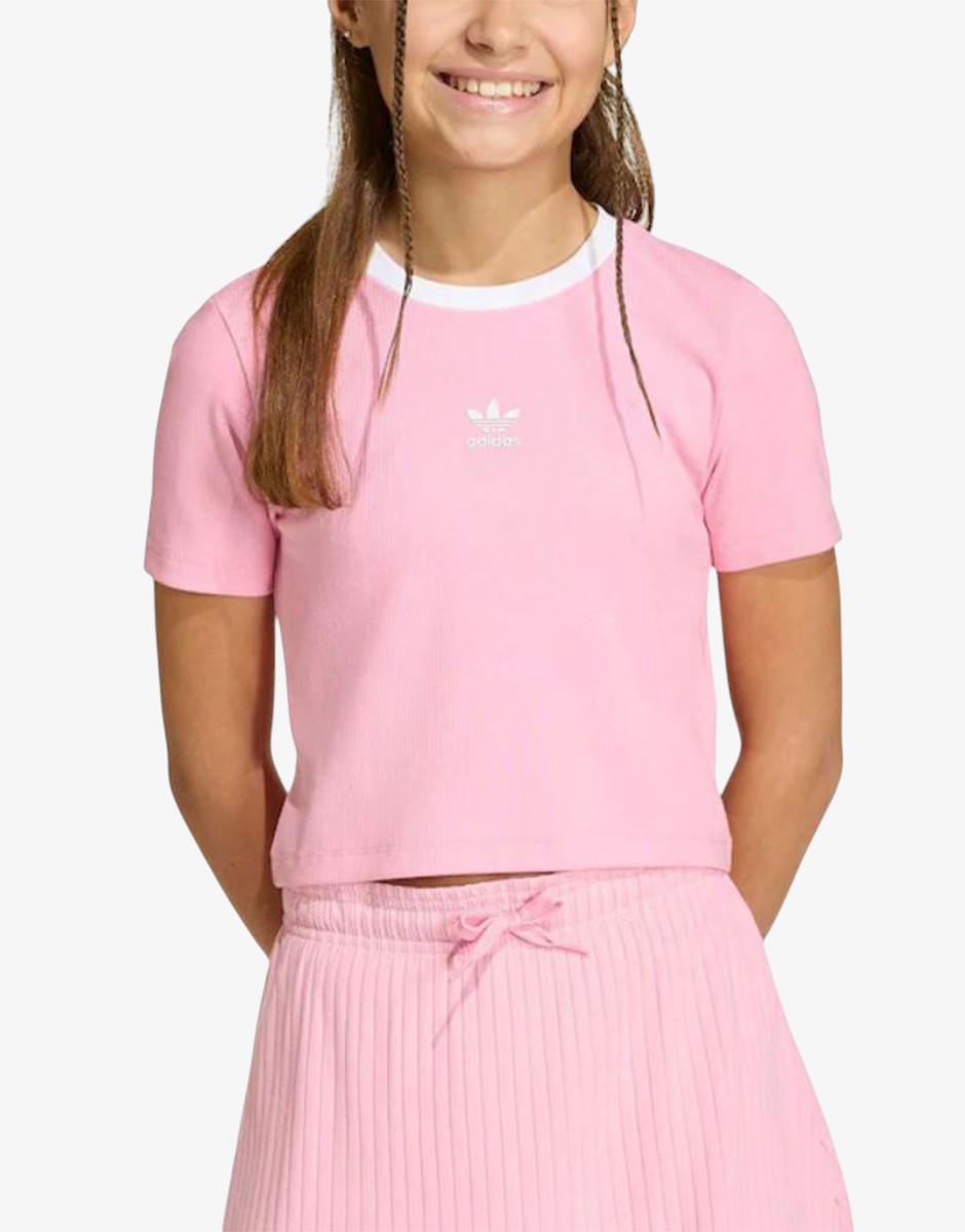 ADIDAS Originals Girls Tight Mini Rib Short Tее Pink