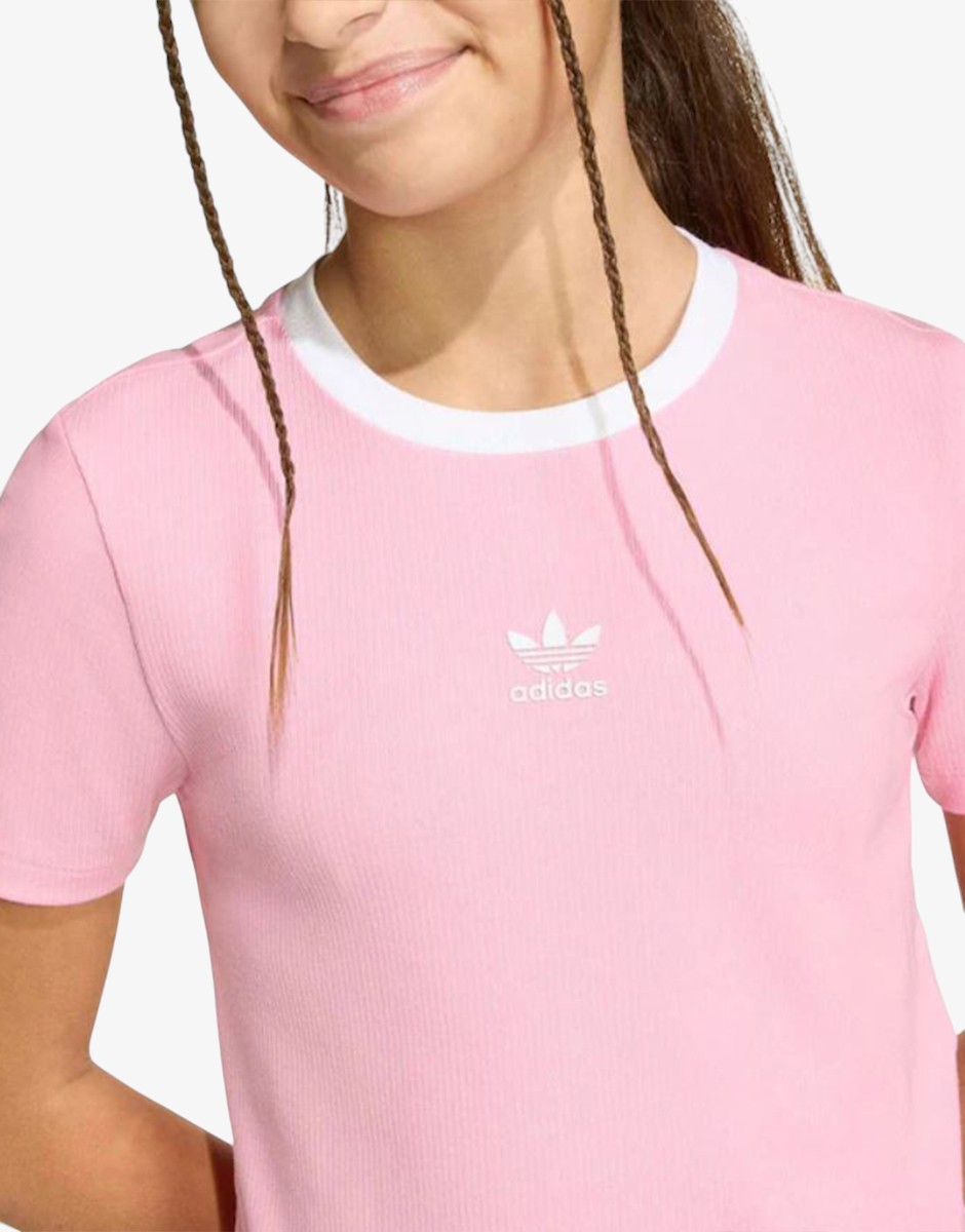 ADIDAS Originals Girls Tight Mini Rib Short Tее Pink