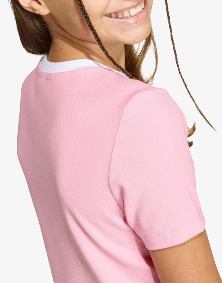 ADIDAS Originals Girls Tight Mini Rib Short Tее Pink