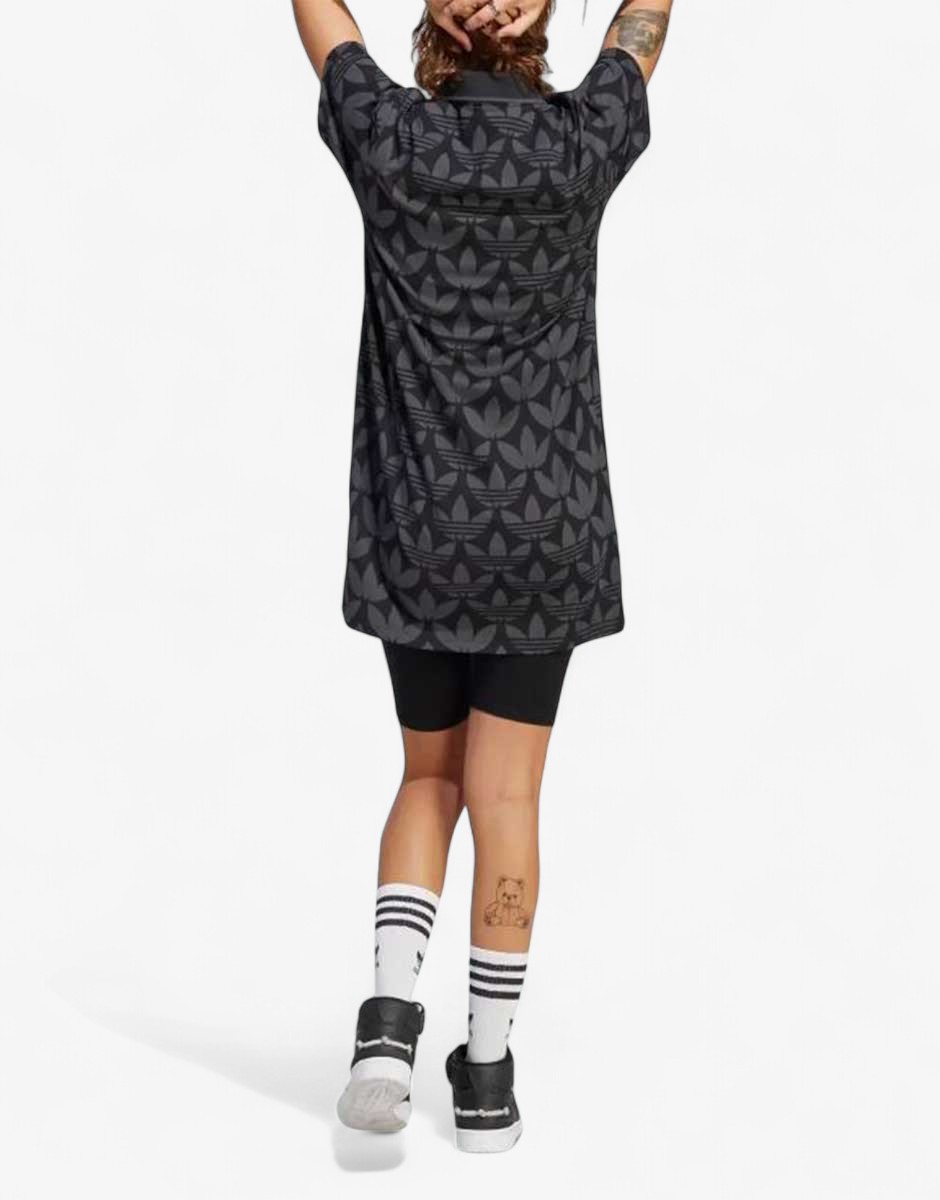 ADIDAS Originals Trefoil Monogram Polo Dress Black
