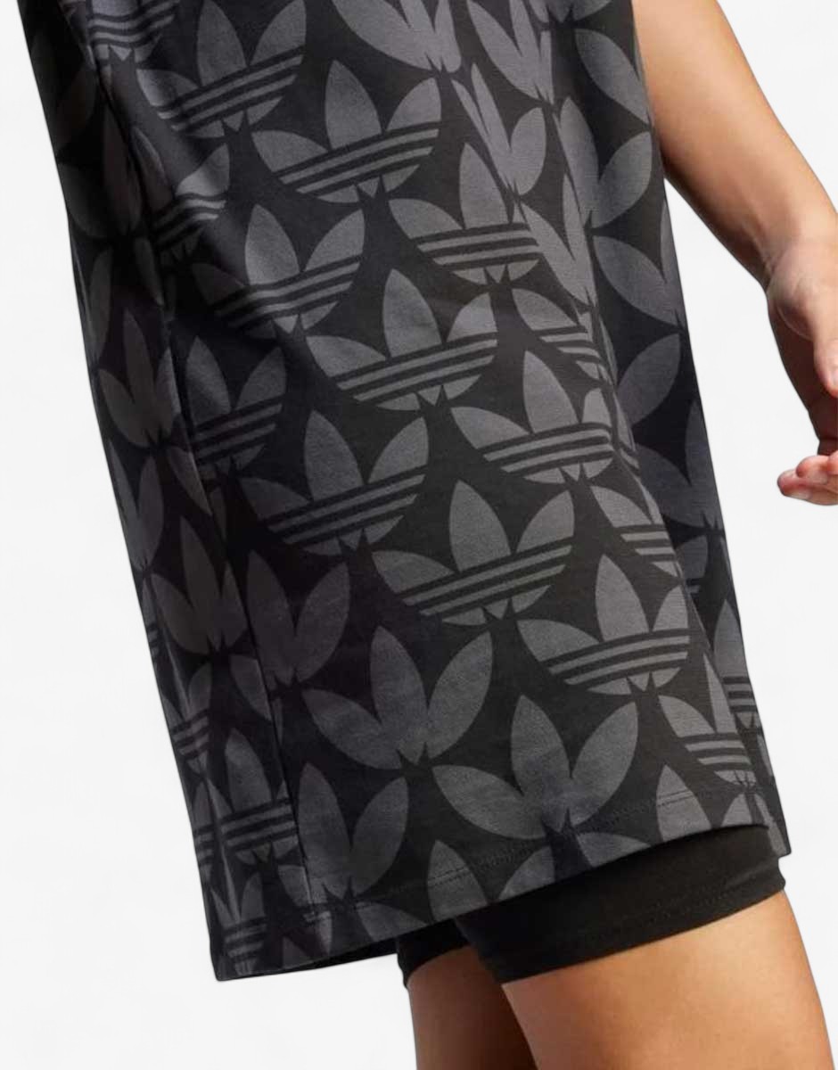 ADIDAS Originals Trefoil Monogram Polo Dress Black
