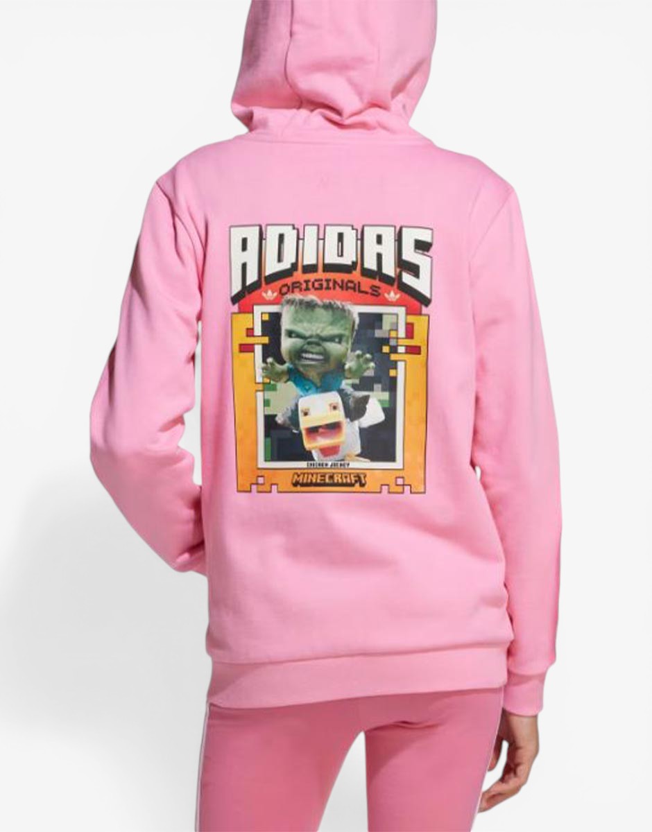 ADIDAS Originals x Minecraft Graphic Hoodie Pink