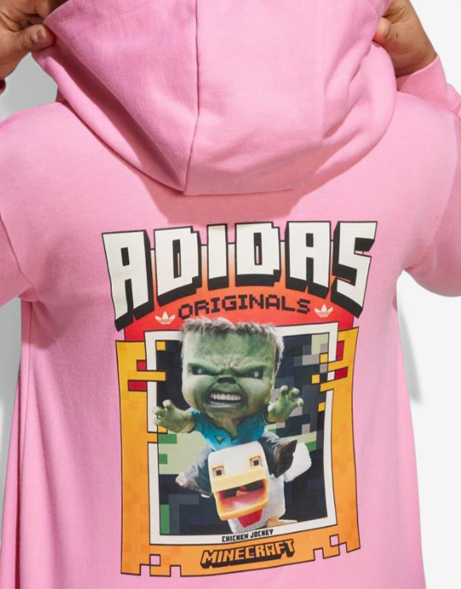 ADIDAS Originals x Minecraft Graphic Hoodie Pink