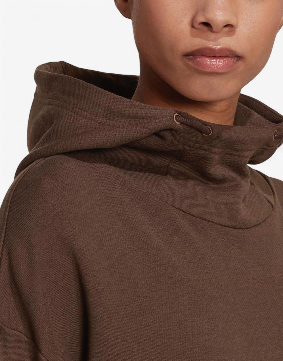 ADIDAS Sportswear Studio Lounge Cropped Hoodie Brown