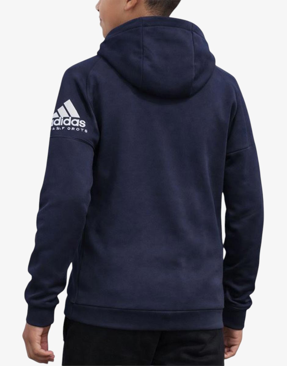 ADIDAS Stack Logo On Left Sleeve Hoodie Blue