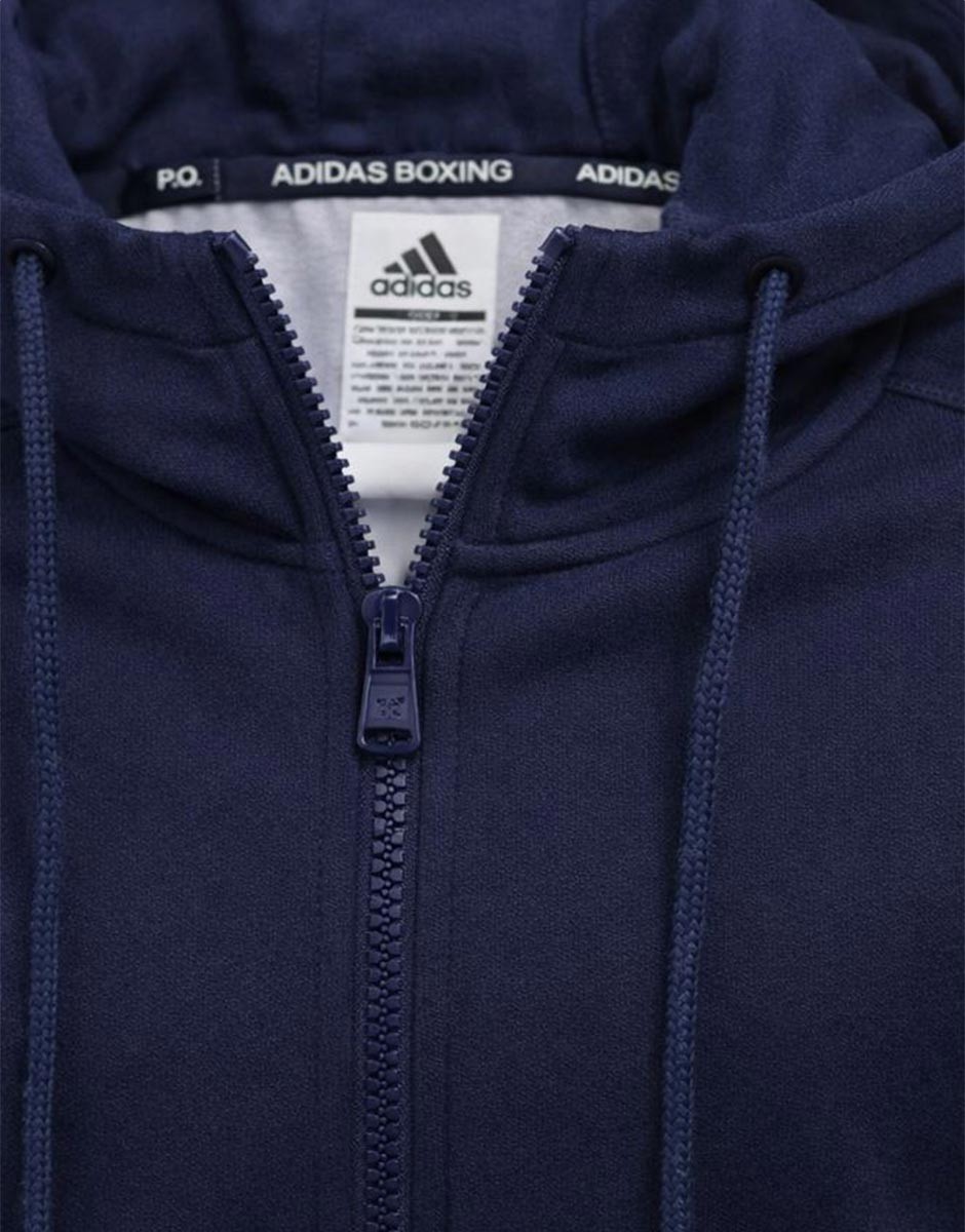 ADIDAS Stack Logo On Left Sleeve Hoodie Blue