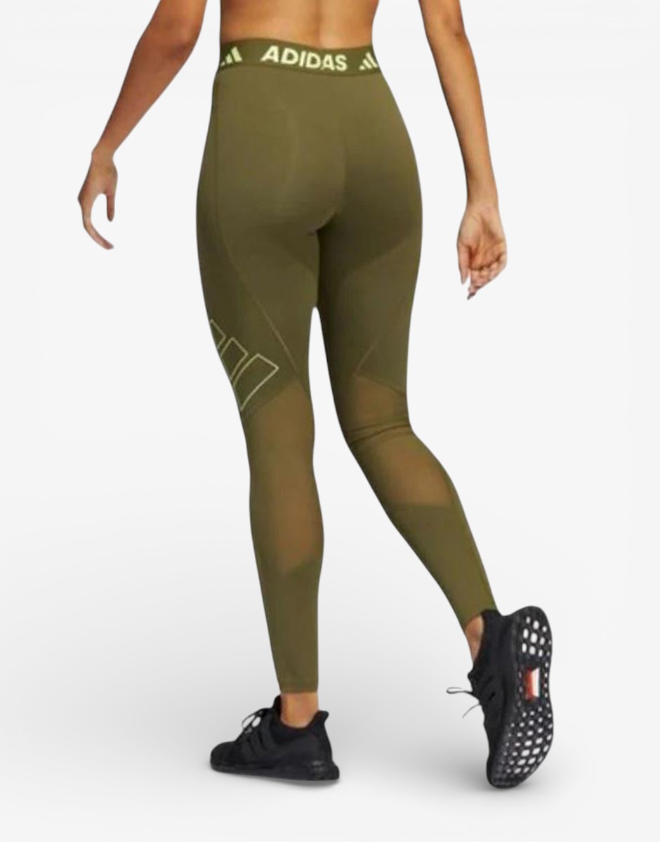 ADIDAS Techfit Logo Graphic Long Leggings Green
