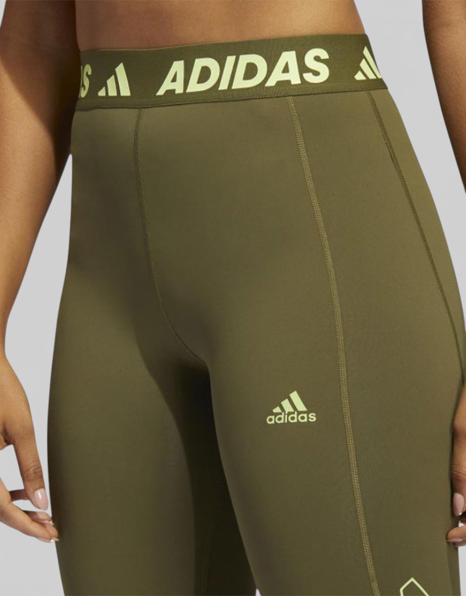 ADIDAS Techfit Logo Graphic Long Leggings Green