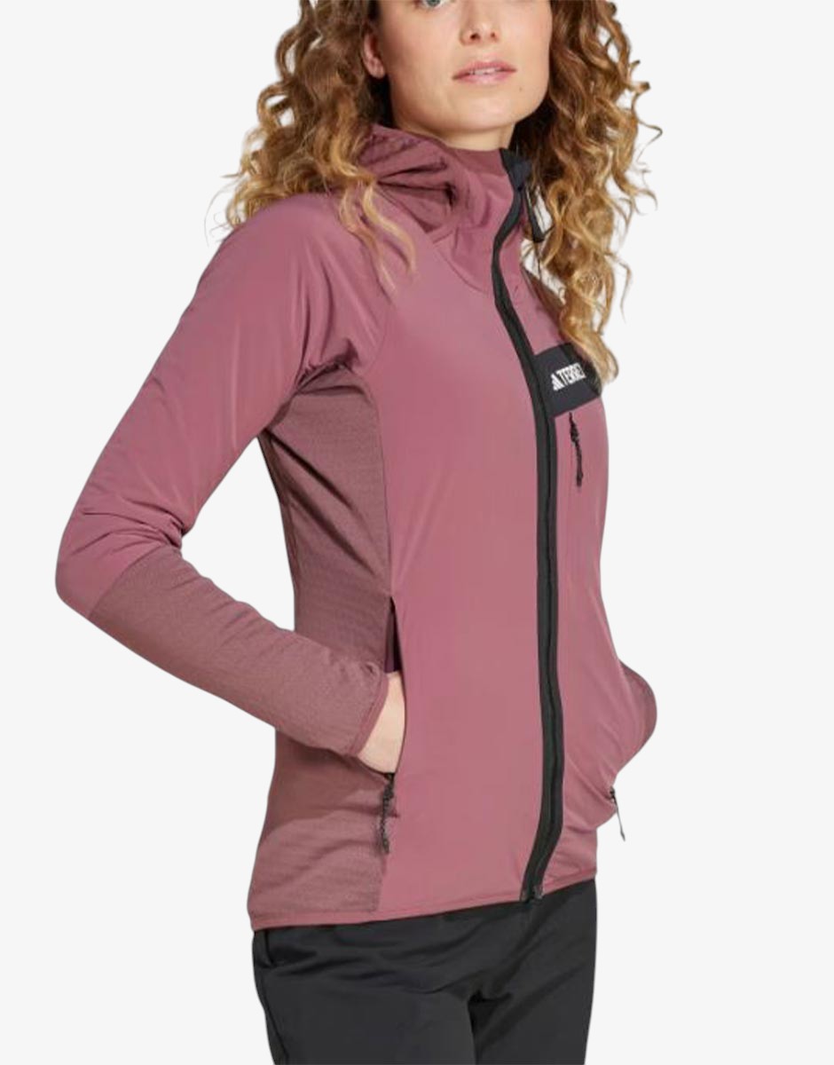 ADIDAS Terrex Techrock Wind Fleece Jacket Burgundy