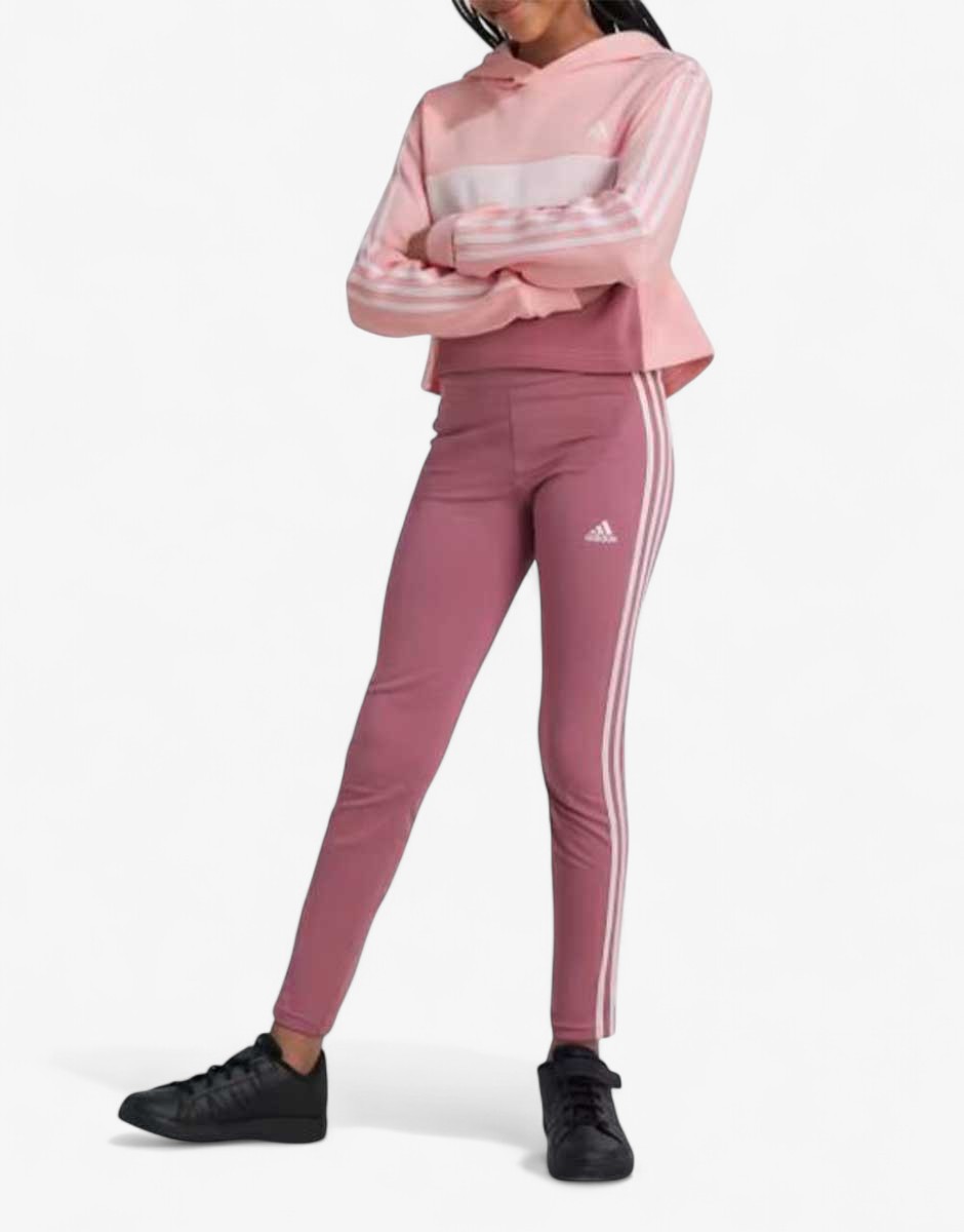 ADIDAS Tiberio 3-Stripes Colorblock Fleece Leggings Set Pink