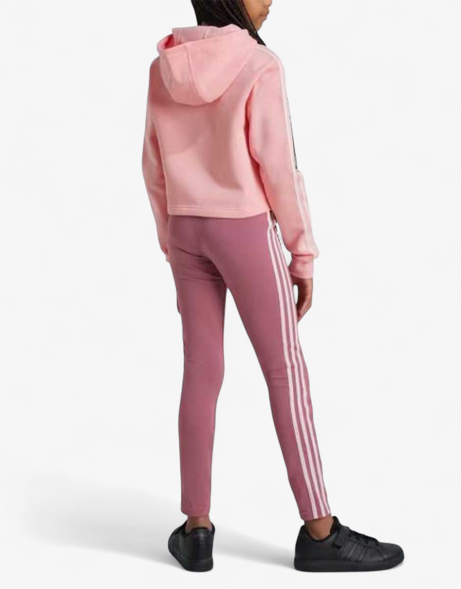 ADIDAS Tiberio 3-Stripes Colorblock Fleece Leggings Set Pink