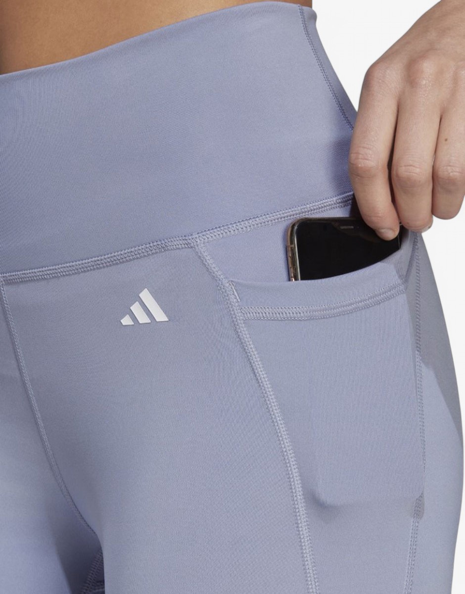 ADIDAS Training Optime Stash Pocket High-Waisted 7/8 Leggings Purple