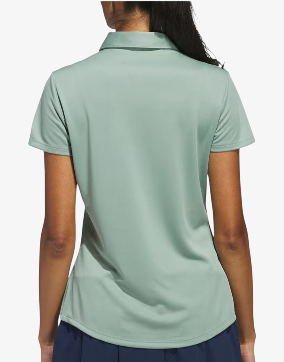 ADIDAS Women's Solid Performance Short Sleeve Polo Shirt Green