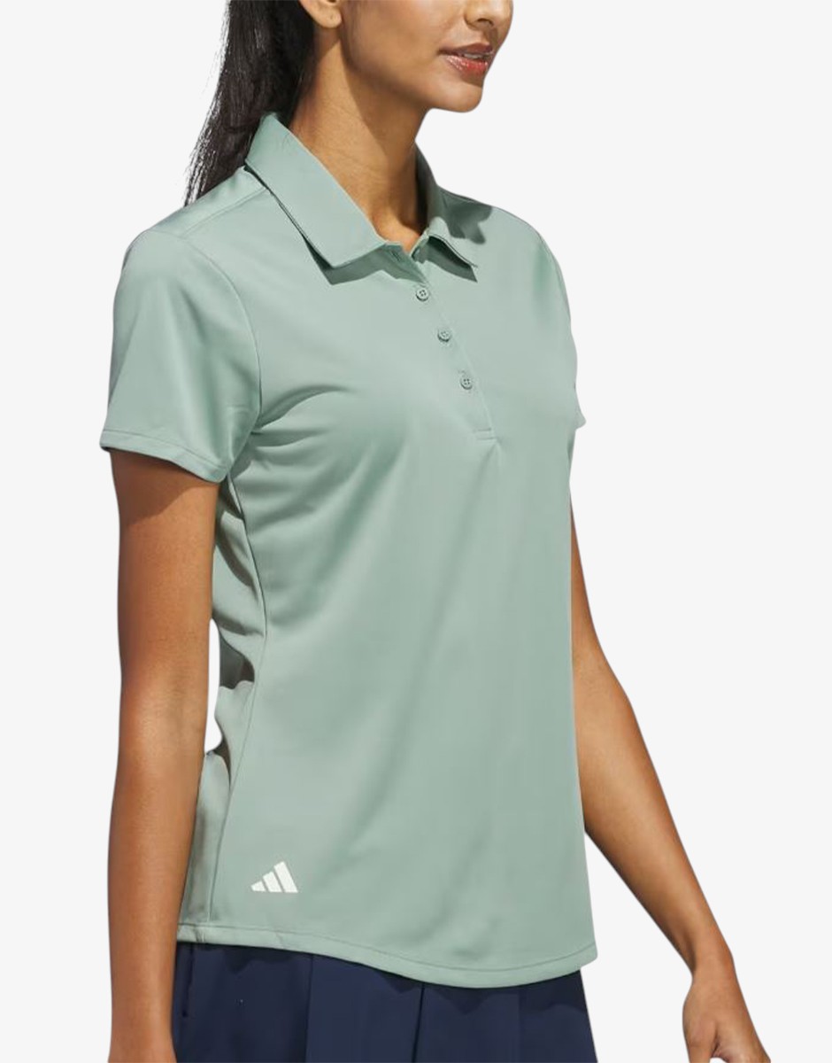 ADIDAS Women's Solid Performance Short Sleeve Polo Shirt Green