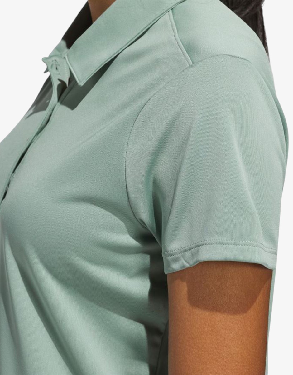 ADIDAS Women's Solid Performance Short Sleeve Polo Shirt Green