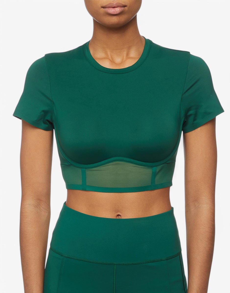 ADIDAS x Ivy Park Corset Croped Tee Green