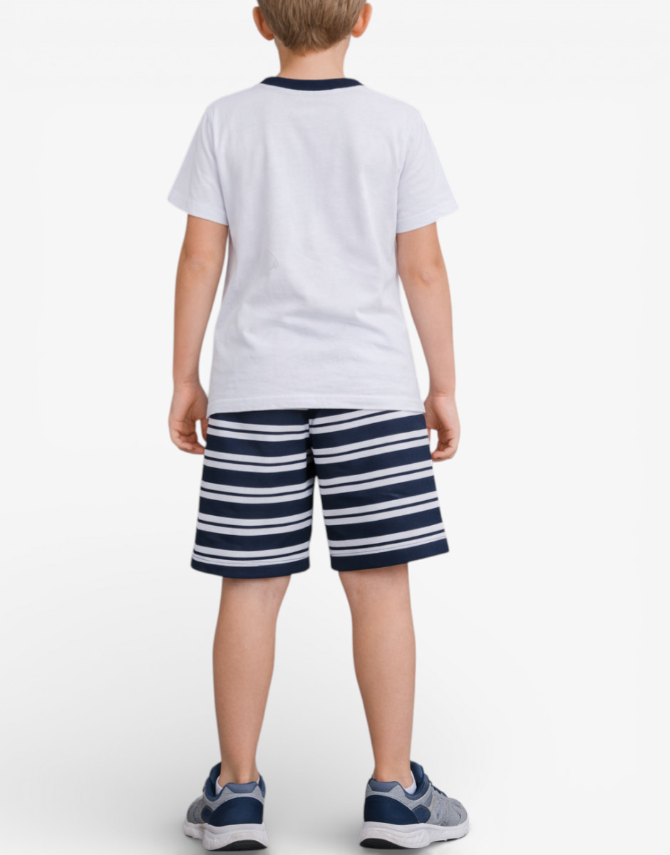 CHICCO Boys Shorts And Tee Set White/Blue