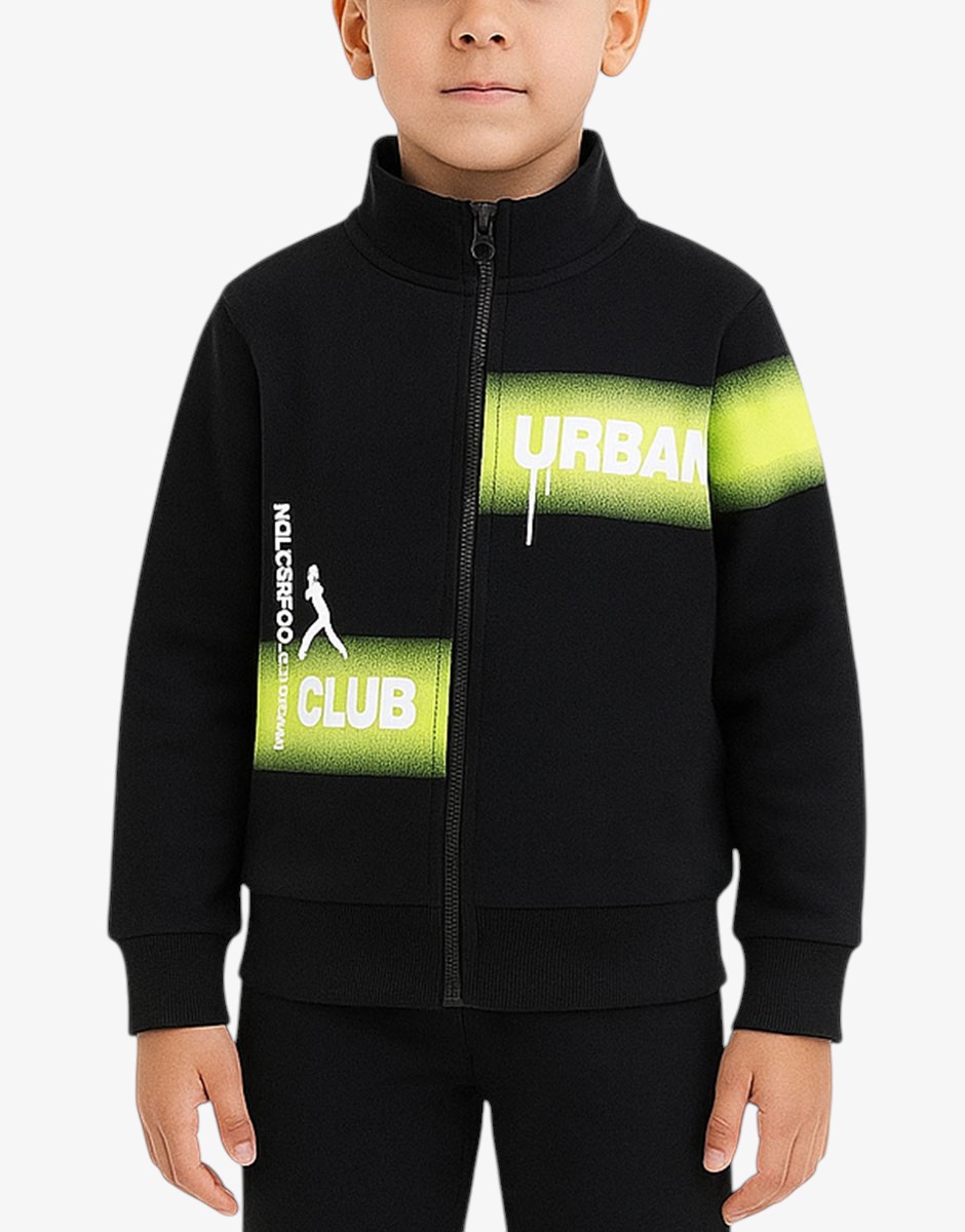 CHICCO Boys Full-Zip Track Top Black/Yellow