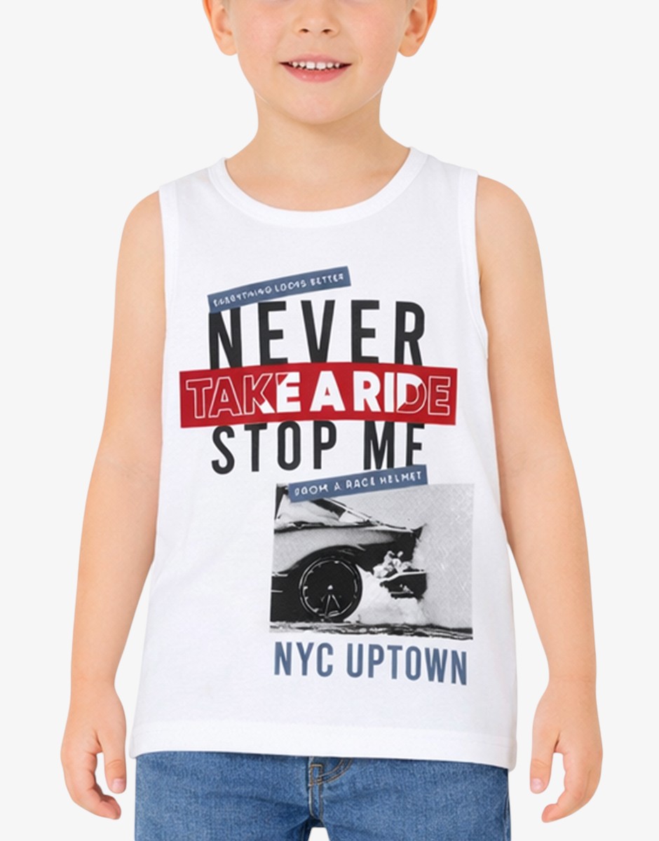 Chicco Boys Never Stop Me Tank White/Multi
