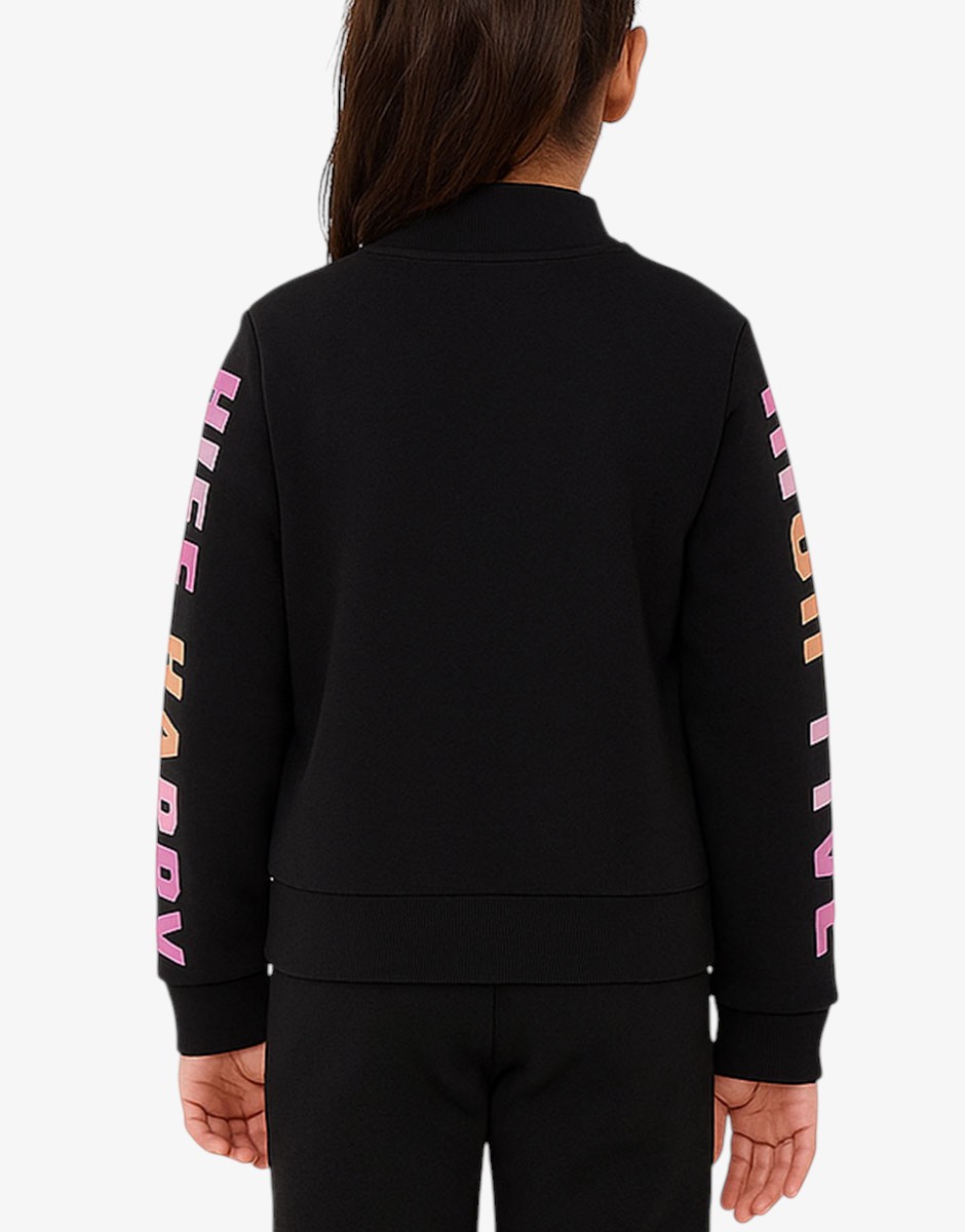 CHICCO Girls Full-Zip Track Top Black/Pink