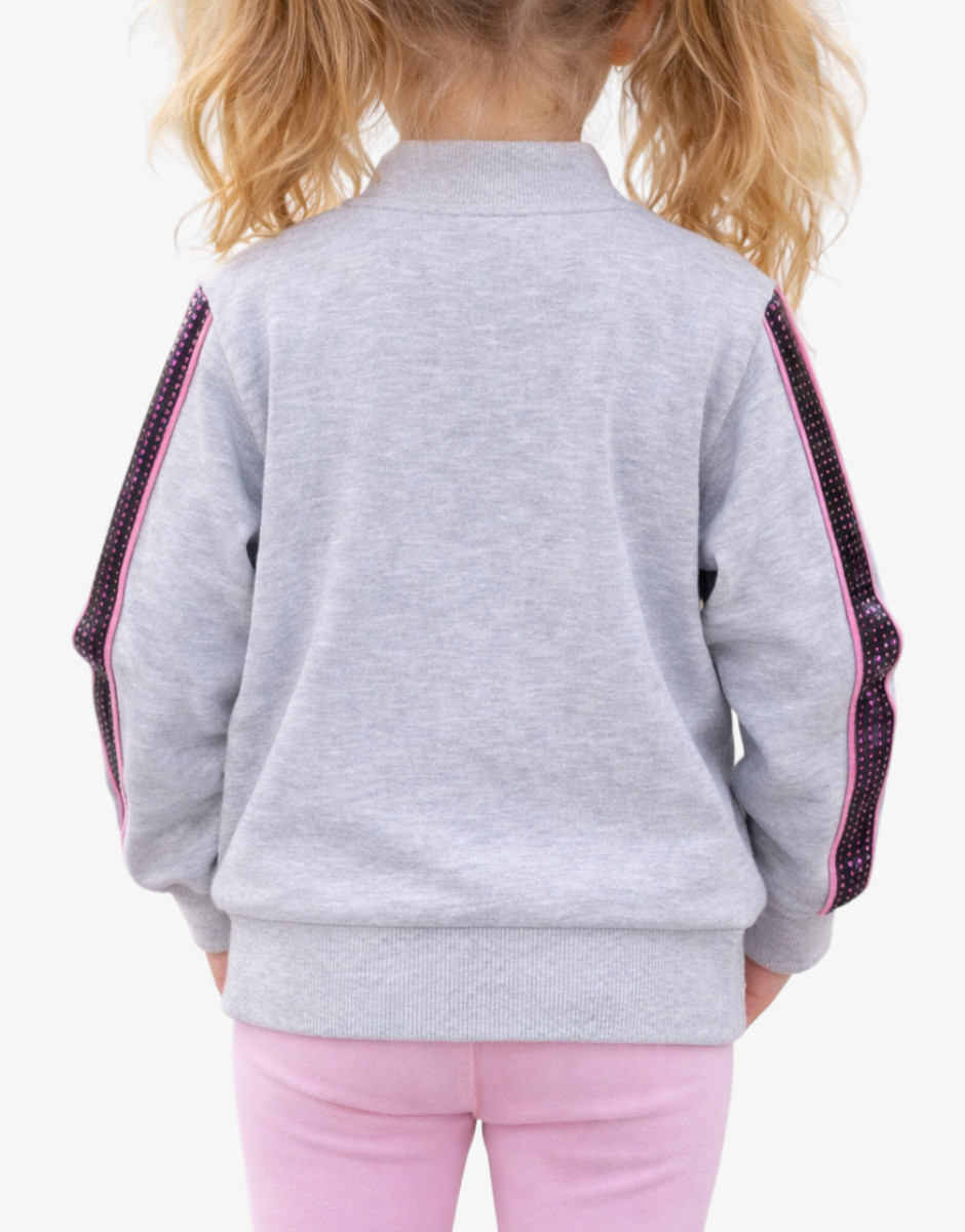 CHICCO Girls Full-Zip Track Top Light Grey/Pink