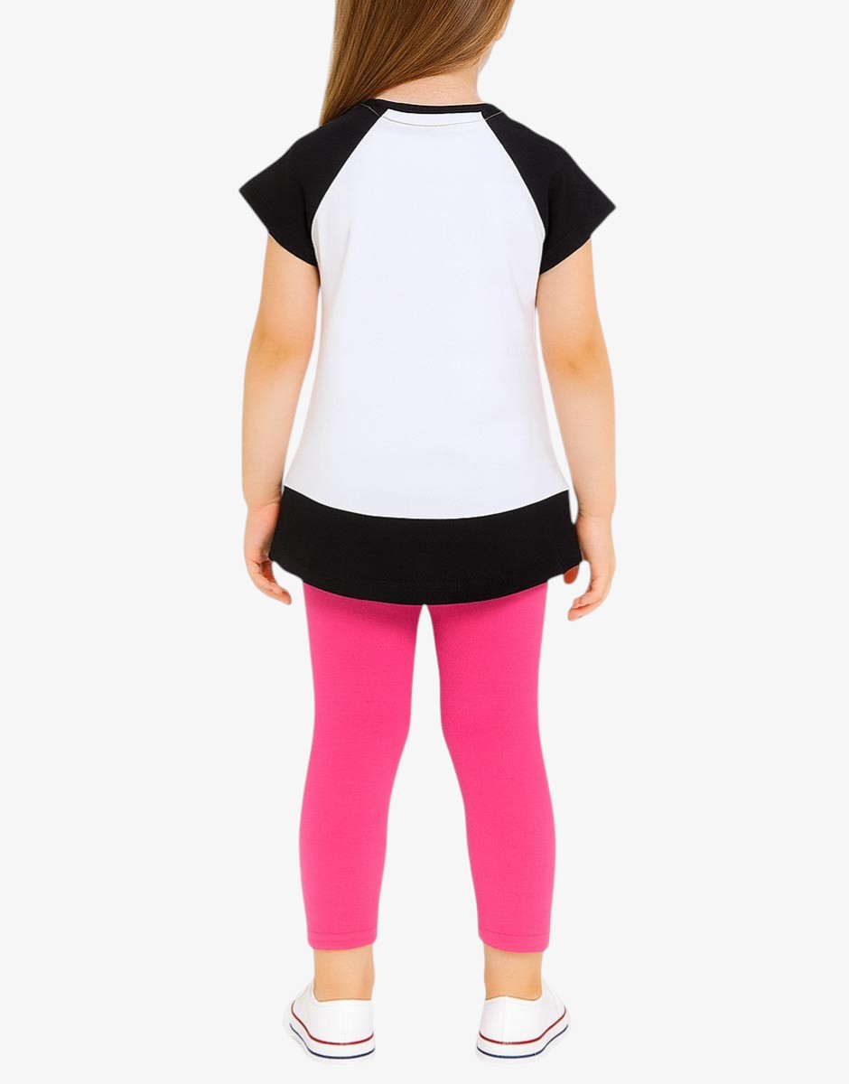 CHICCO Girls Leggings And Tee Set White/Pink